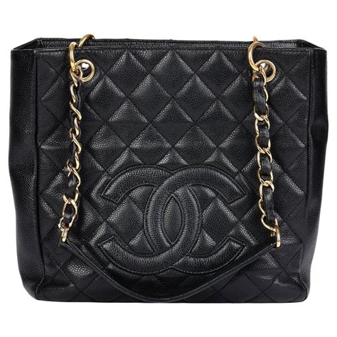 chanel black caviar petite shopping tote|CHANEL Caviar Quilted Petit Shopping Tote PST Black.